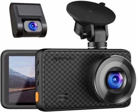 This is an image of Black 14409 1080 front and Rear Dash Camera 