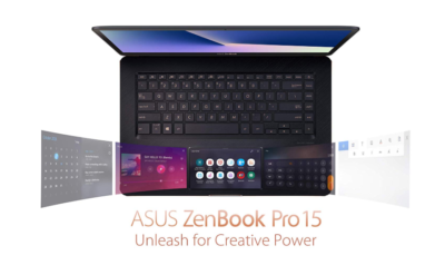 This is an image of a 15.6” Screenpad ASUS ZenBook Pro 15 Laptop .