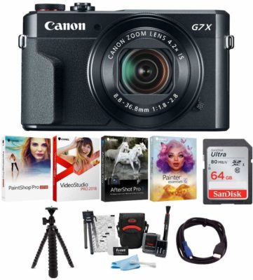 This is an image of a Canon PowerShot G7X digital camera bundle kit. 