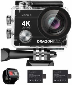 This is an image of a Dragon Touch Vision 3 action camera. 