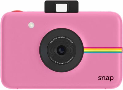 This is an image of a pink Snap digital instant camera by Polaroid. 