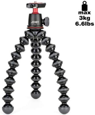 This is an image of Tripod Compact big size by Joby In black color