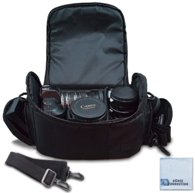 This is an image of Large digital camera video Carrying bag in black color