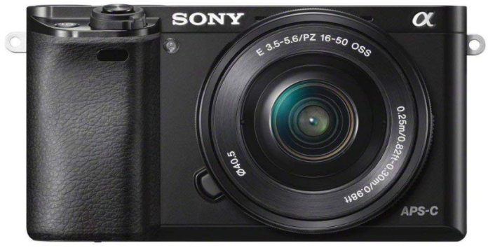 This is an image of Sony Alpha a6000 Mirrorless Digital Camera in black color