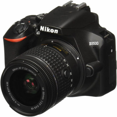 This is an image of Nikon D3500 W/ AF-P DX NIKKOR 18-55mm f/3.5-5.6G VR Black