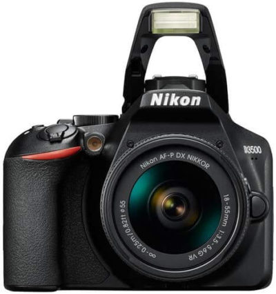 This is an image of Nikon D3500 W/ AF-P DX NIKKOR 18-55mm f/3.5-5.6G VR Black