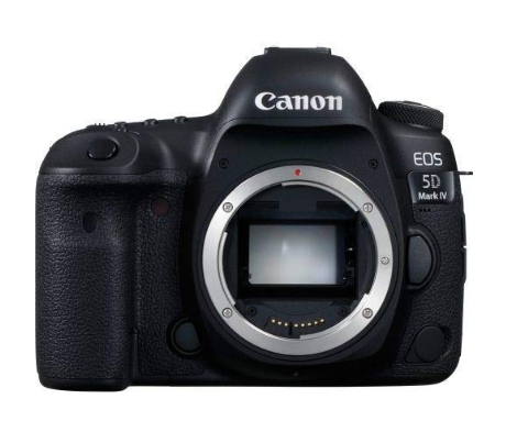 This is an image of a black Canon 5D Mark IV with 30.4 megapixels full-frame CMOS sensor