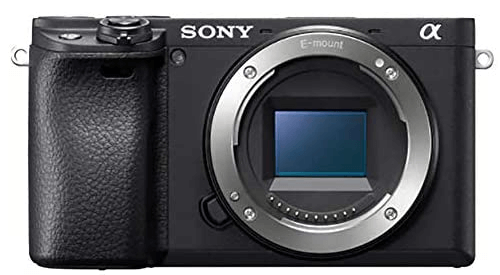 This is an image of a black mirrorless Sony Alpha A6400 camera with 24.2 megapixels
