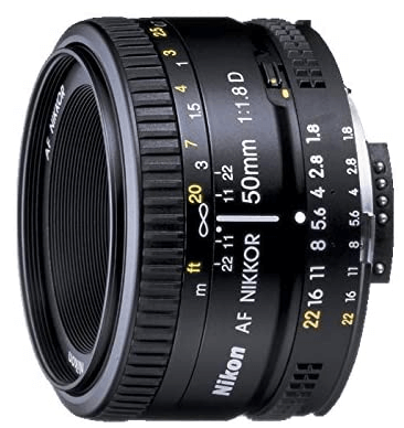 This is an image of black Nikon AF FX NIKKOR 50mm camera lens for nikon cameras