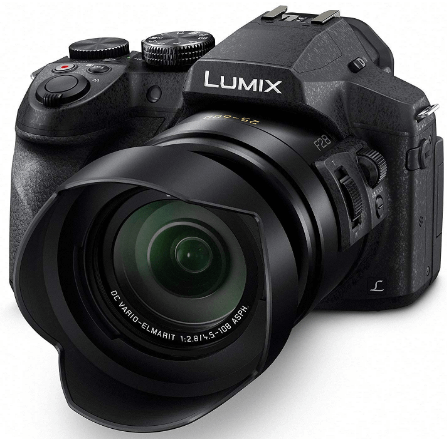 This is an image of a black Panasonic Lumix FZ300 camera with 24x zoom lens