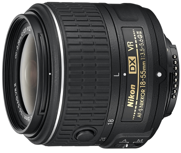 This is an image of black Nikon DX 18-55mm camera lens for nikon cameras