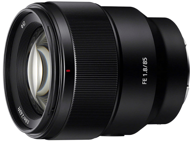 This is an image of a black Sony 85mm camera lens for sony a6500 camera 
