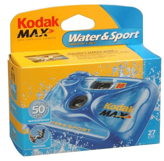 This is an image of a blue Kodak Weekend Underwater Disposable Camera 