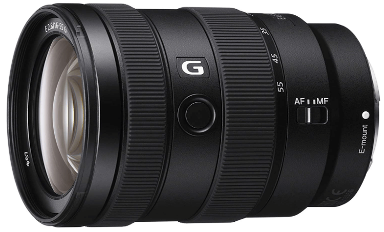 This is an image of a black Sony Alpha 16-55mm camera lens for sony a6500 camera 