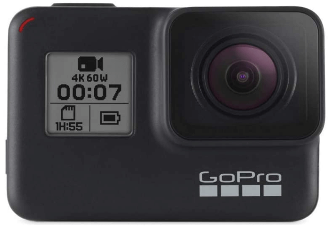 This is an image of a black GoPro HERO7 Waterproof Digital Action Camera 