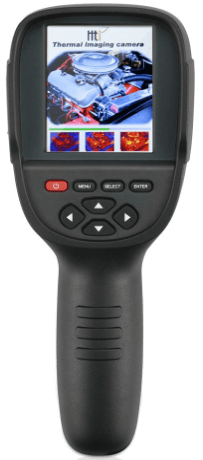 This is an image of a black Hti HT-18,Thermal Imaging Camera-Handheld Infrared Camera
