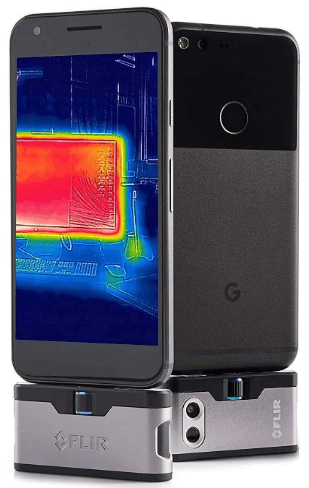 This is an image of a black FLIR ONE Gen 3 - Android (USB-C) - Thermal Camera for Smart Phones - with MSX Image Enhancement Technology