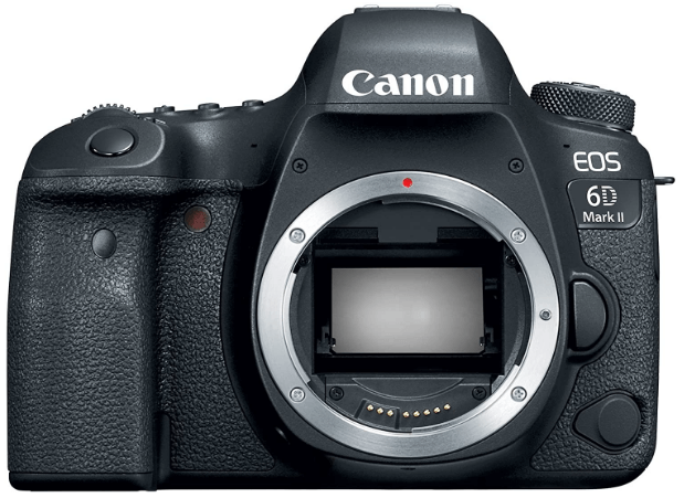 This is an image of a black Canon EOS 6D Mark II Digital SLR Camera Body