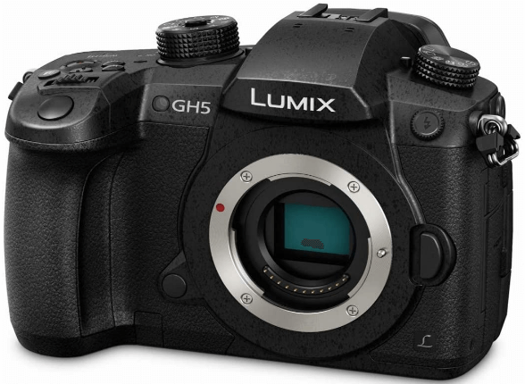 This is an image of a black Panasonic LUMIX GH5 Digital Camera with 20.3 Megapixel 
