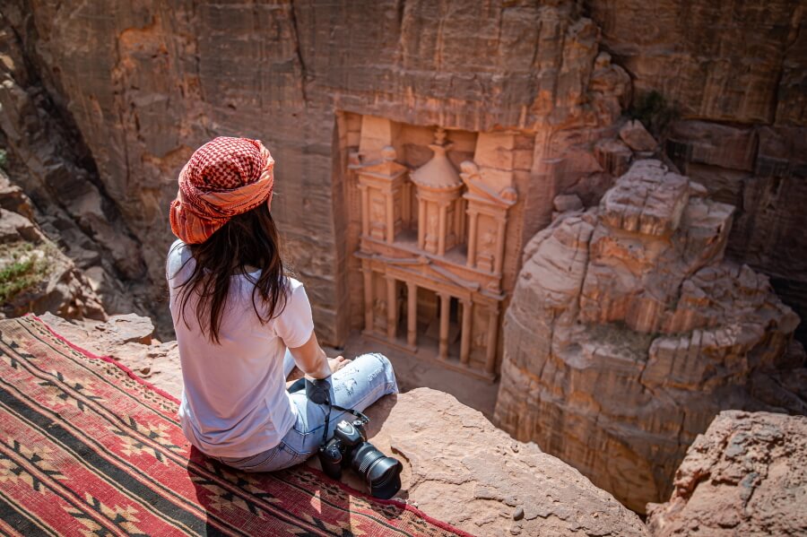 Picture of a girl in Petra, Jordan